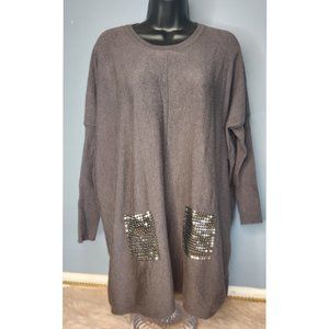 FLEUR DE LIS OVERSIZED DOLMAN SWEATER -SIZE MEDIUM